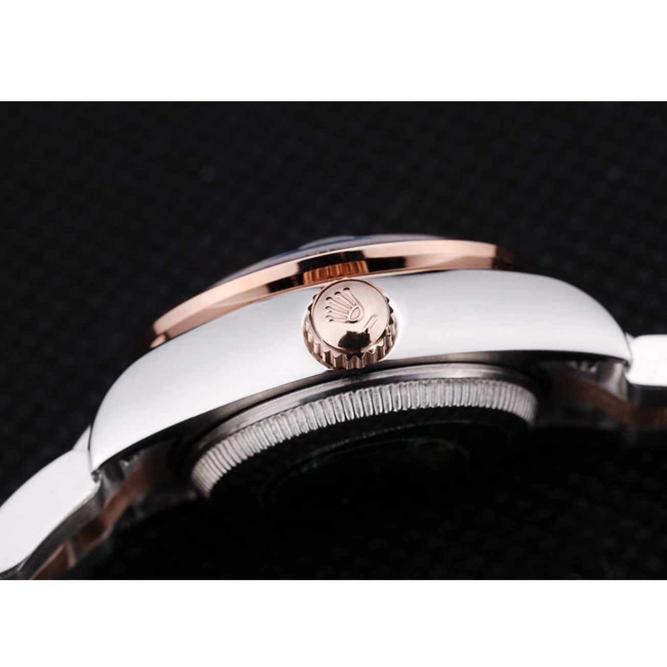 AAA replica watch Rolex Polished Diamonds Bezel 7475 Brown Datejust Gold Dial Rose 0712